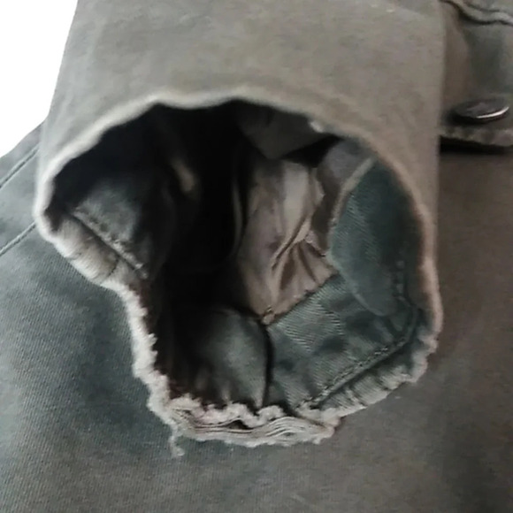 SAM EDELMAN BOHO OLIVE GREEN COTTON CANVAS QUILTED LINING ZIP JACKET - Picture 9 of 11